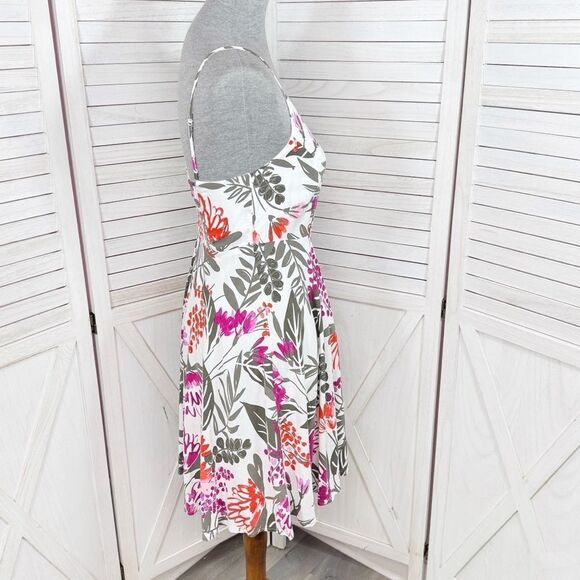 Old Navy Tropical Floral Print Cami Sundress Fit Flare White Pink Small - Picture 3 of 14